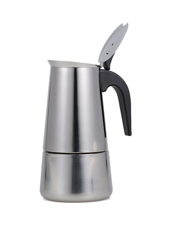 2 Cup Espresso Coffee Maker Moka Pot Silver/Black - Image 2