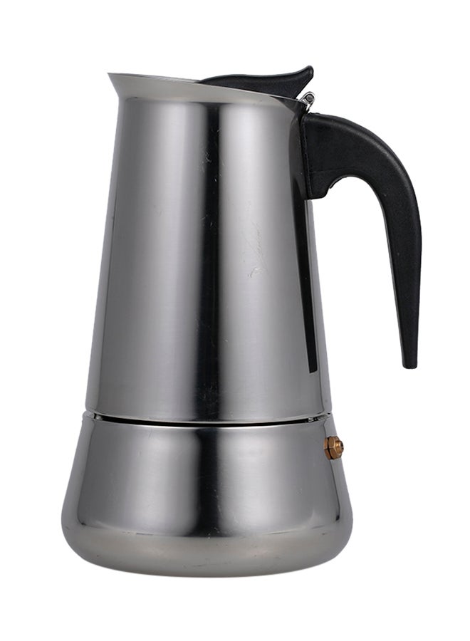 2 Cup Espresso Coffee Maker Moka Pot Silver/Black/Grey  - Image 1
