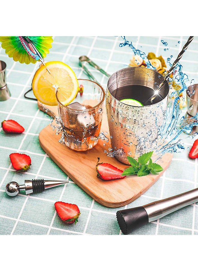 22-Piece Bar Cocktail Set Silver/Black/Blue  - Image 4