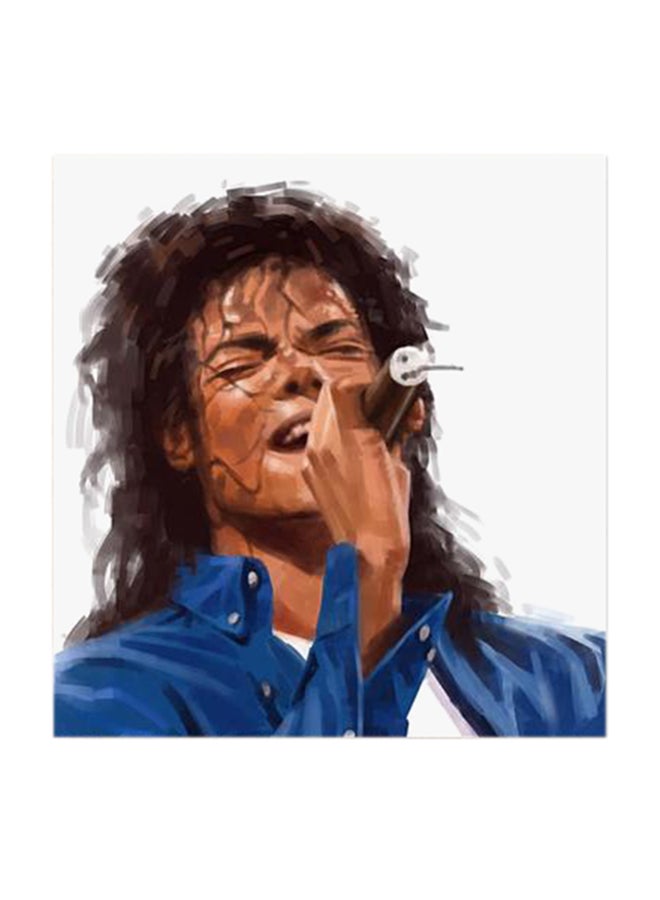 أتيك لوحة فنية خشبية MDF لصورة مايكل جاكسون متعدد الألوان 30x30سم - Image 1