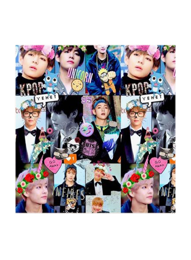 Atiq BTS Boy Band MDF Wall Art Multicolour 30x30centimeter - Image 1