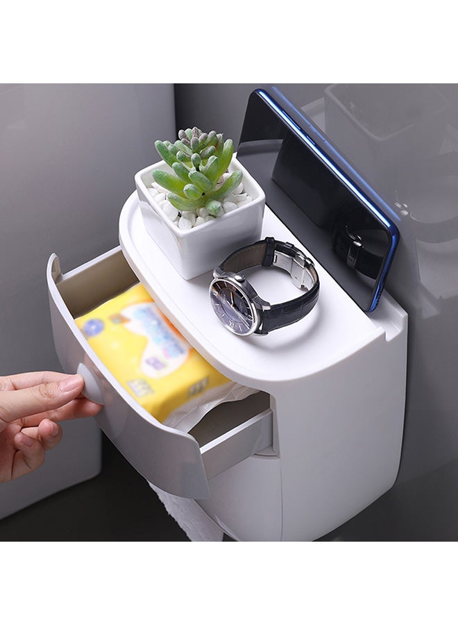 Multifunctional Waterproof Toilet Paper Box Blue/White 1x1x1cm  - Image 5