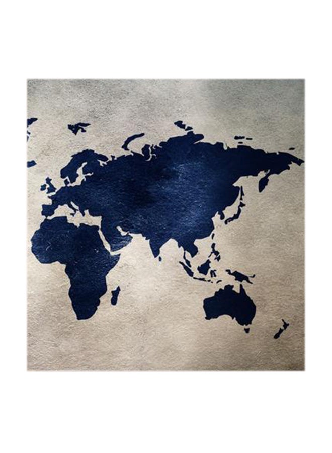 Atiq World Map MDF Wall Art Multicolour 30x30cm - Image 1