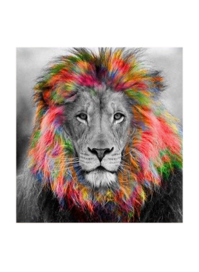 Atiq Colorful Lion MDF Wall Art Multicolour 30x30centimeter - Image 1