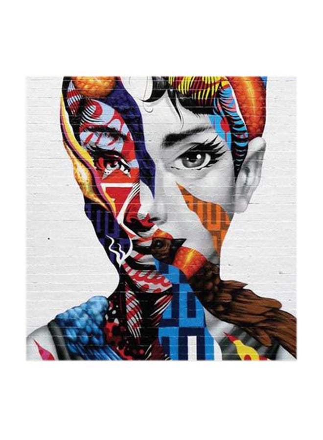 Atiq Women Graffiti MDF Wall Art Multicolour 30x30cm - Image 1