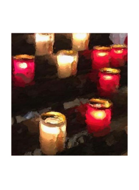 Abstract Candles MDF Wall Art Multicolour 30x30cm