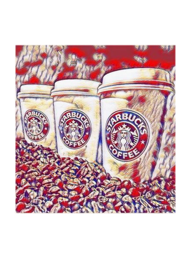 أتيك ديكور حائط من الخشب المضغوط عليه شعار Starbucks Coffee متعدد الألوان 30x30سم - Image 1