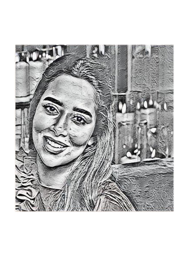 أتيك لوحة فنية للفنانة بلقيس مصنوعة من خشب MDF متعدد الألوان 30x30سم - Image 1