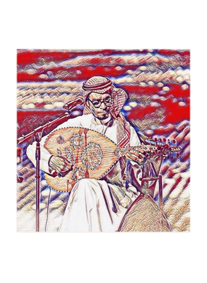 أتيك لوحة فنية من مادة MDF لصورة رابح صقر متعدد الألوان 30x30سم - Image 1