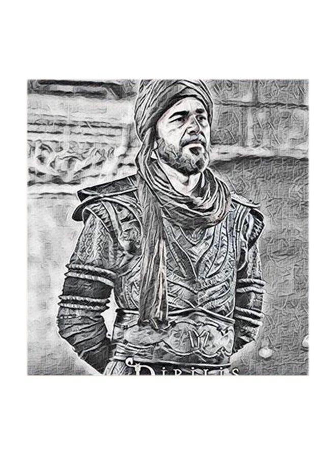 أتيك لوحة فنية من خشب MDF بتصميم شخصية ارطغول متعدد الألوان 30x30سم - Image 1