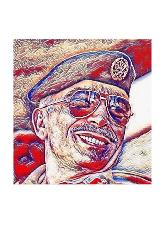 King Hussein of Jordan MDF Wall Art Multicolour 30x30cm