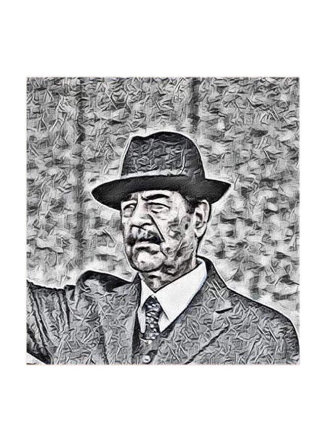 أتيك لوحة فنية لصدام حسين مصنوعة من خشب MDF متعدد الألوان 30x30Ø³Ù†ØªÙŠÙ…ØªØ± - Image 1