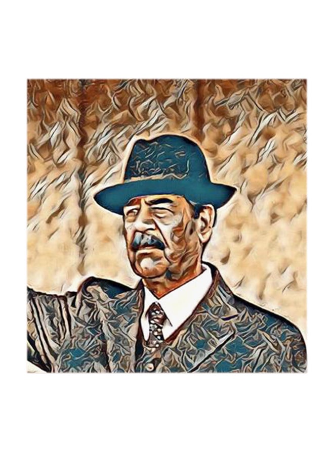 Atiq Saddam Hussein MDF Wall Art Multicolour 30x30cm - Image 1
