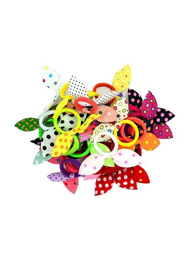 Jeval 40-Piece Rabbit Ear Elastic Bunny Headband Multicolour - Image 1