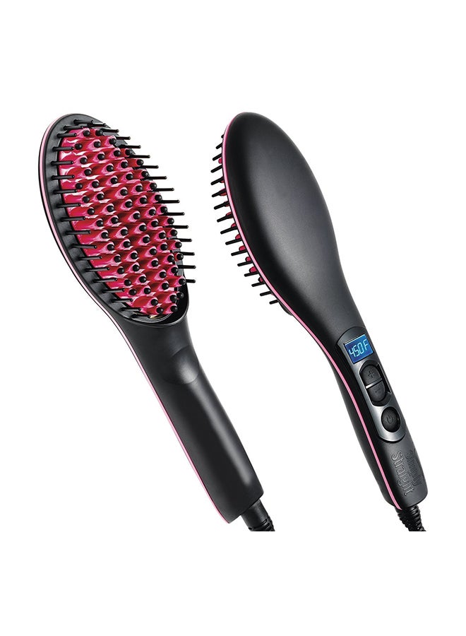 2-In-1 Hair Straightener Brush With LCD Screen Black - v1578498260/N33347675A_1