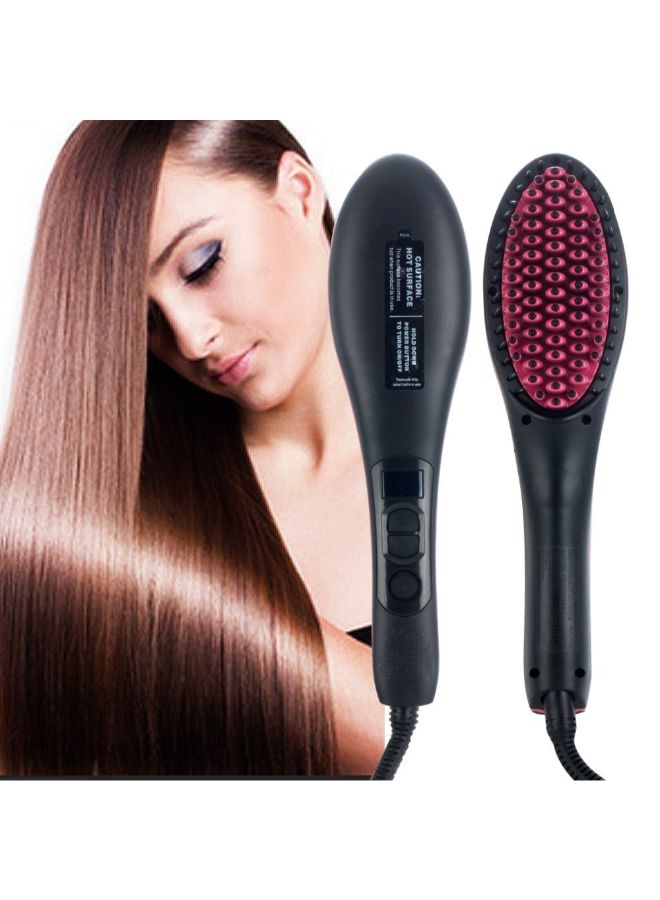 2-In-1 Hair Straightener Brush With LCD Screen Black - v1578498261/N33347675A_2