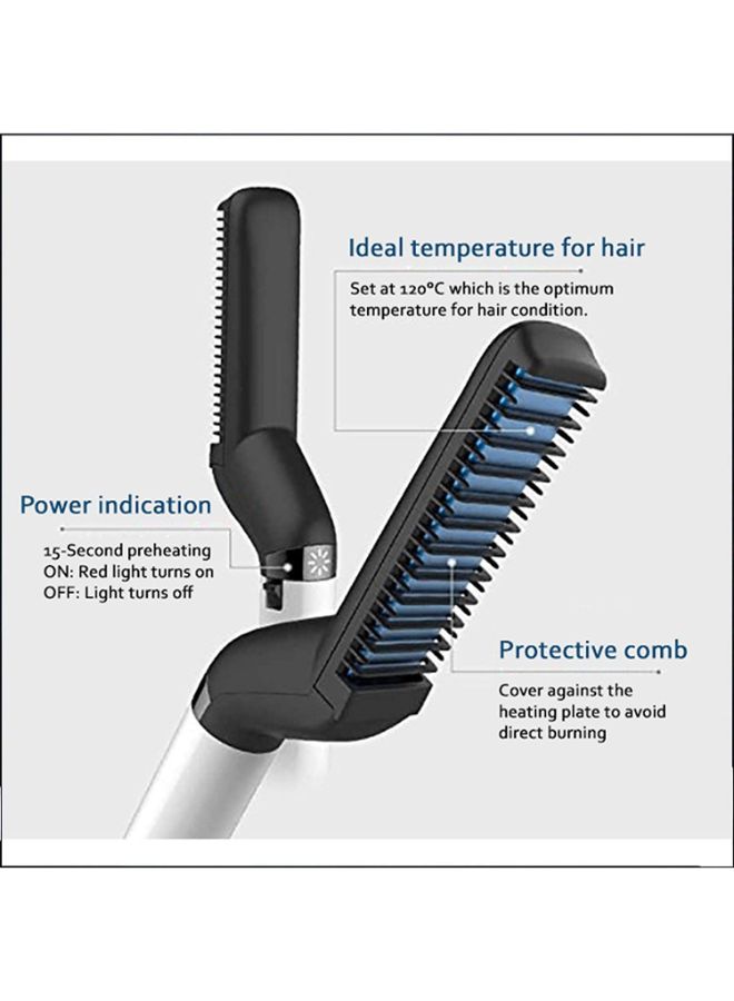 Electric Ceramic Hair Curling Iron Comb Black/White 26 x 8.5 x 5.5cm - Image 3