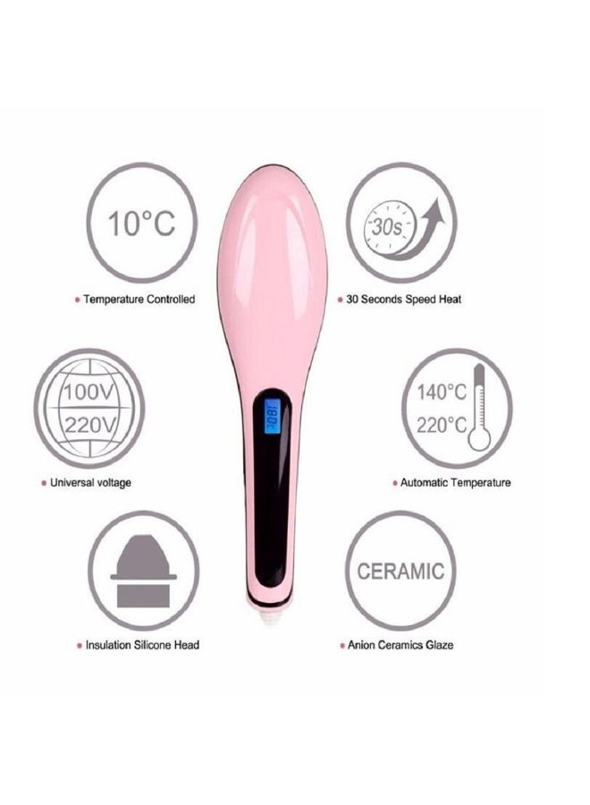 Axxitude Hair Straightener Brush With LCD Screen Pink - Image 3