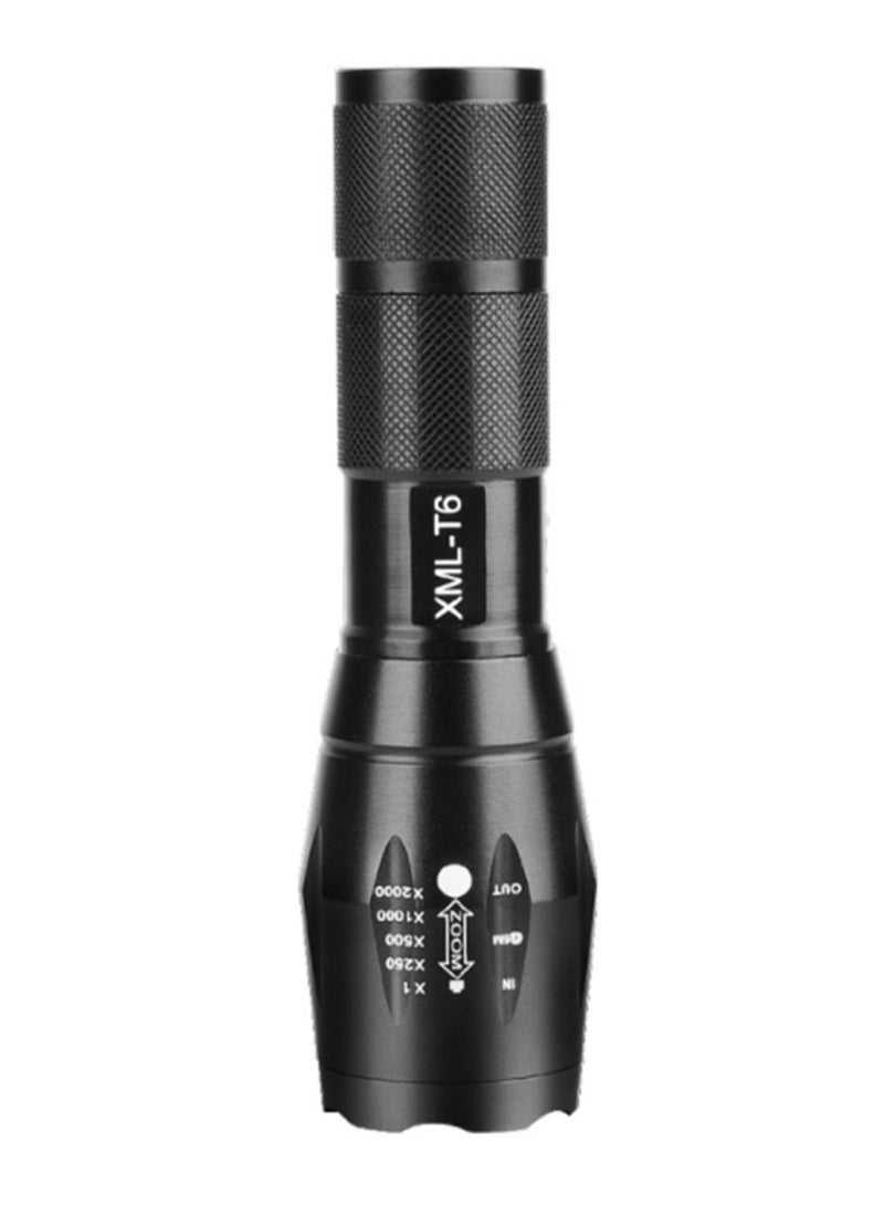 مصباح يدوي تلسكوبي بإضاءة LED أسود 15سم