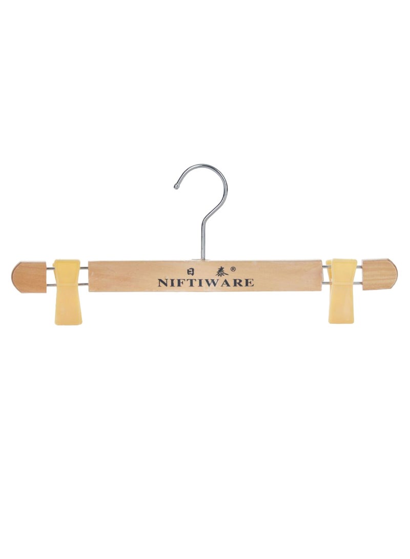 Cloth Hanger With Clip Brown/Beige/Silver 11cm 