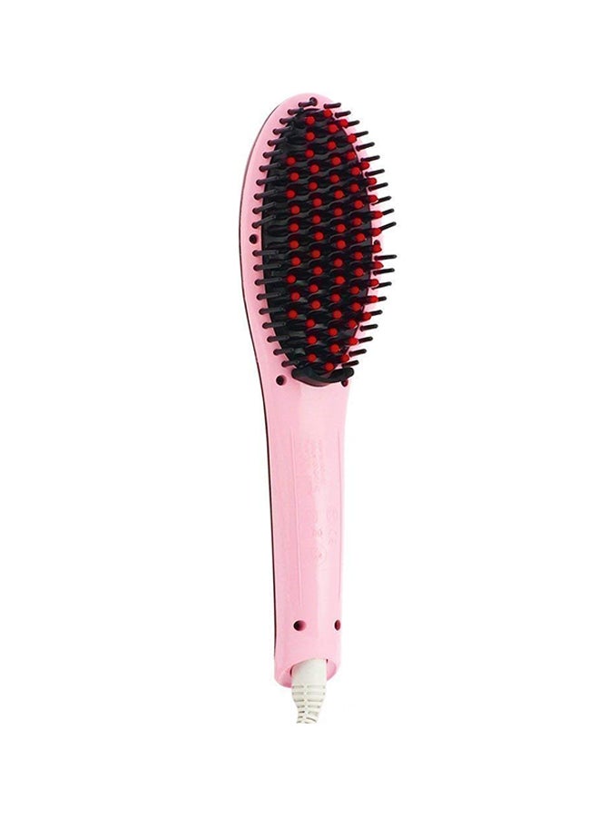 Professional Electric Hair Straightener Brush With LCD Screen Pink - Image 1