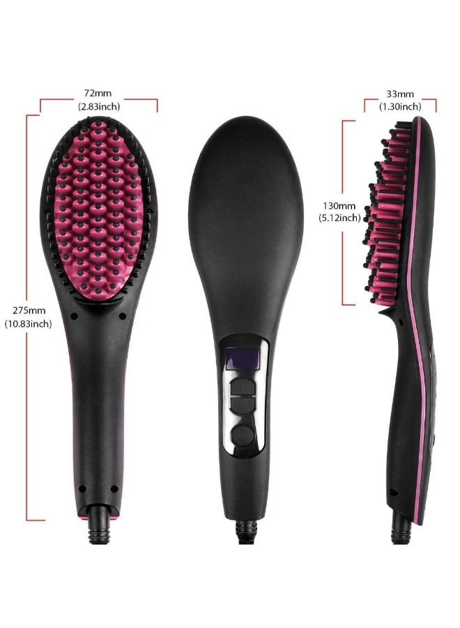 Smooth Hair Straightener Comb Brush Black/Red - Image 3
