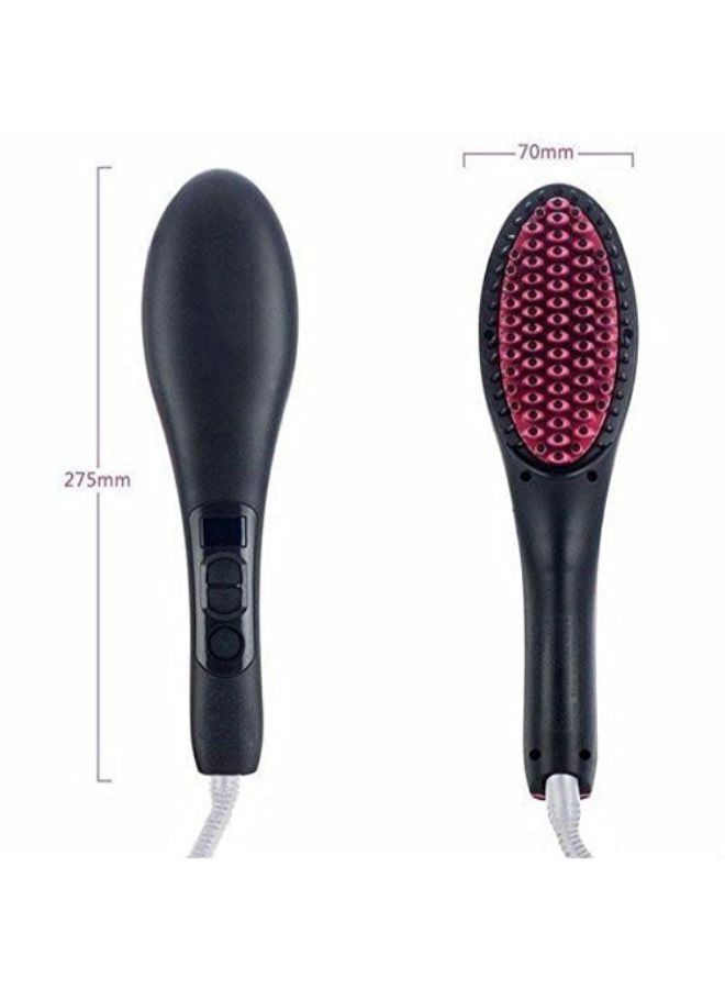 Professional Electric Hair Straightener Brush With LCD Screen Black/Red - Image 3