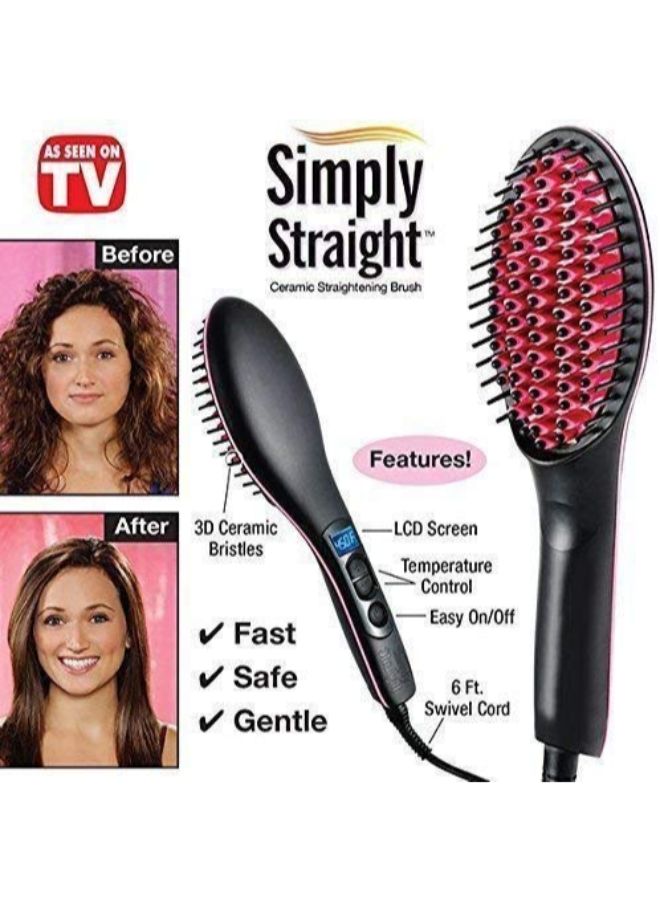 MK Straightening Power Brush With LCD Screen Black - Image 3