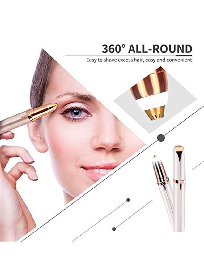 Carecroft Eyebrow Trimmer Electric Razor Shaver White/Gold - Image 2