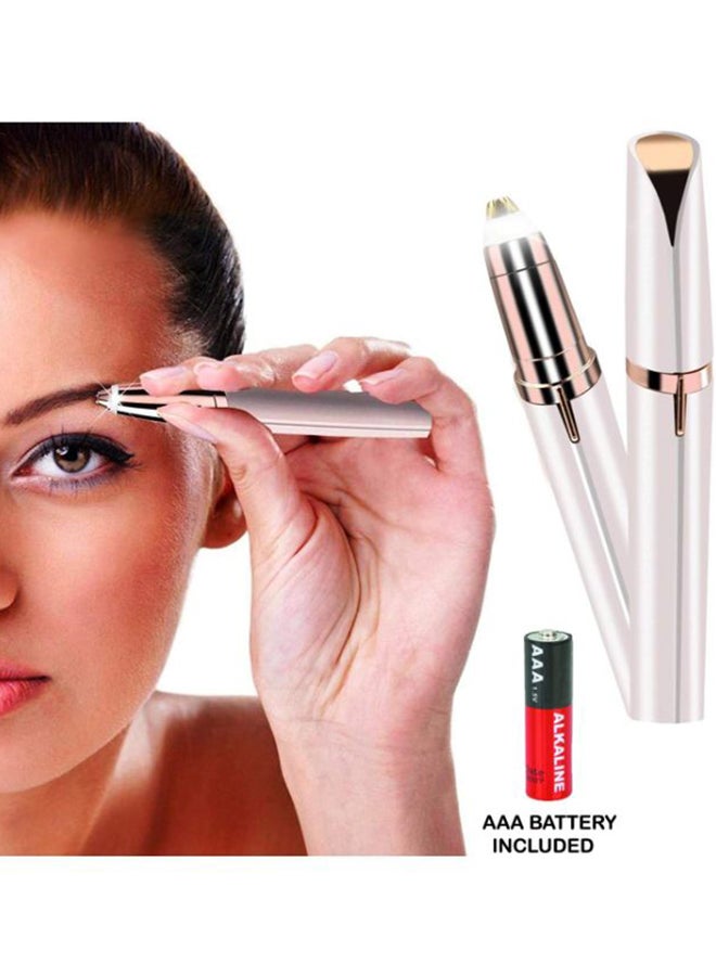 Carecroft Eyebrow Trimmer Electric Razor Shaver White/Gold - Image 3
