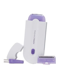Instant Painless Facial Body Hair Remover Trimmer Shaver White/Purple 12 x 4.7 x 1.3centimeter
