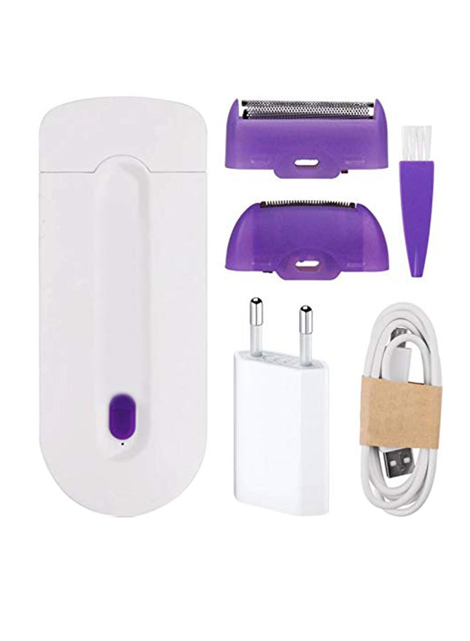 ماكينة حلاقة وتشذيب محمولة باليد ولاسلكية وقابلة للشحن أبيض/أرجواني - Image 1
