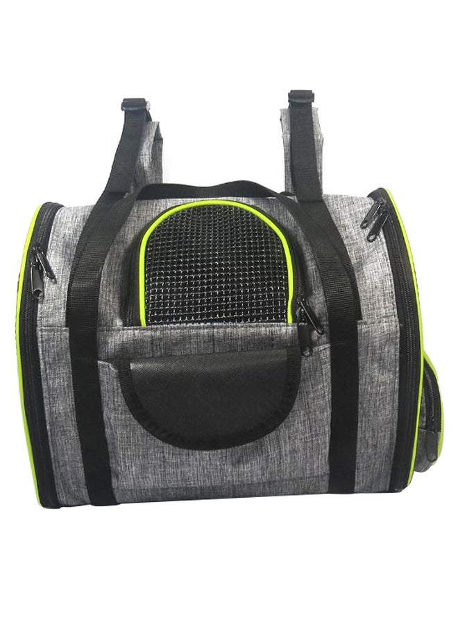 Portable Pet Carrier Bag Grey/Black/Green - Image 1