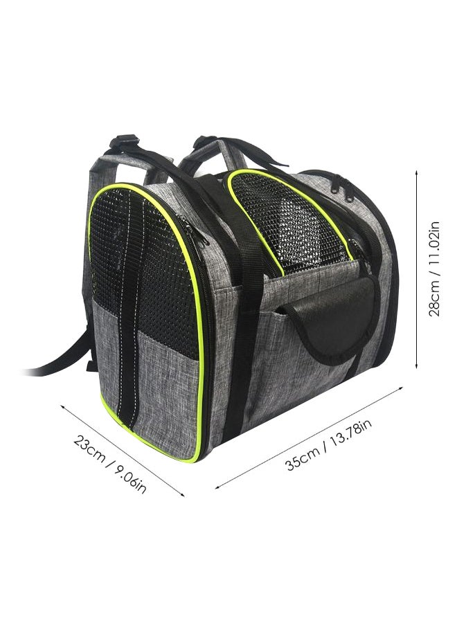 Portable Pet Carrier Bag Grey/Black/Green - Image 2