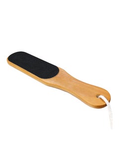 Fully Double Sided Pedicure Foot Scrubber With Handle Black/Beige  - Image 1