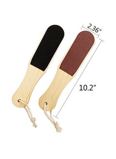 Fully Double Sided Pedicure Foot Scrubber With Handle Black/Beige  - Image 3