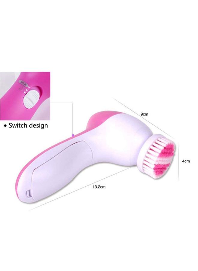 RUDRAYA 5-In-1 Portable Electric Facial Massager Pink/White 13 x 4.5cm - Image 3