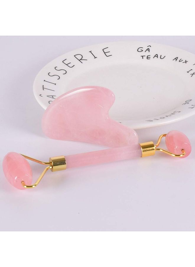 Healifty 2-Piece Anti Aging Treatment Jade Roller Pink/Gold  - Image 3