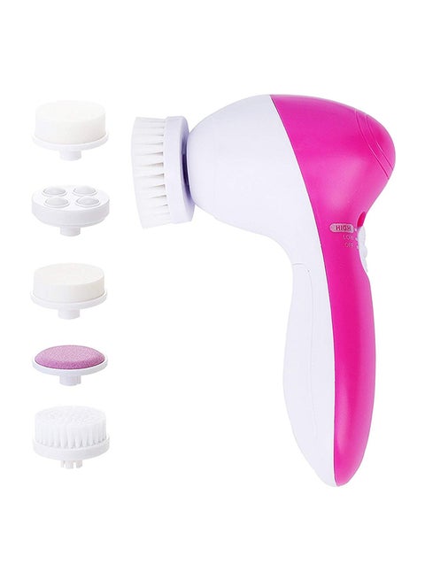5-iIn-1 Electric Massager And Cleanser Kit Pink/White