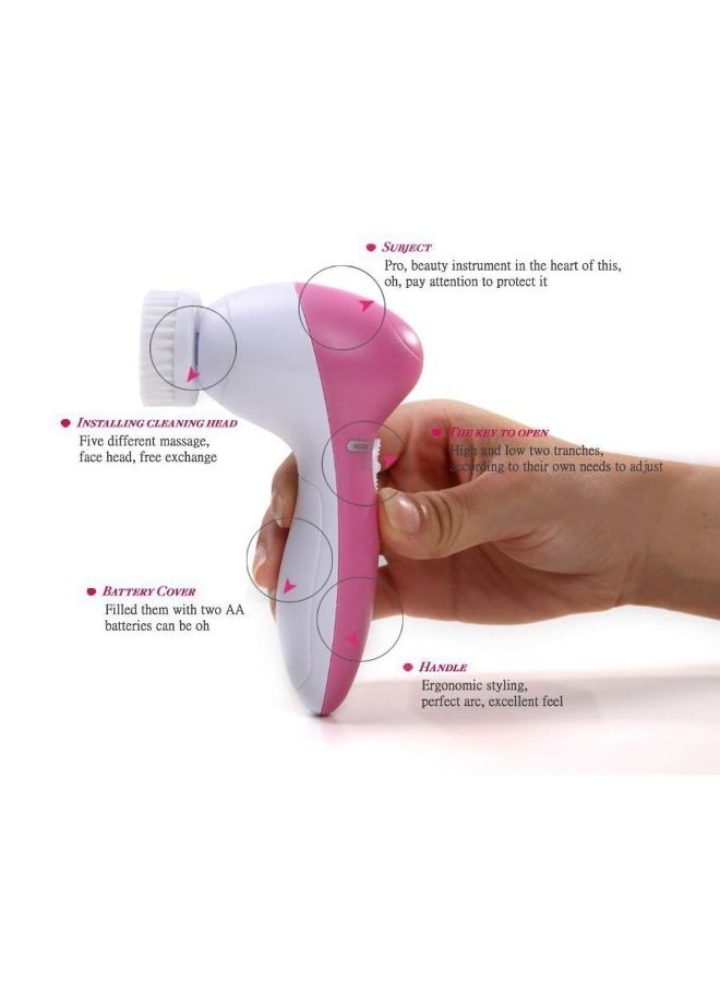 جهاز تدليك محمول للوجه 5 في 1 وردي/أبيض - Image 3