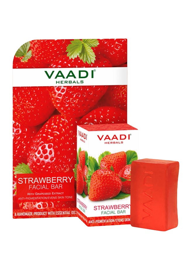 VAADI HERBALS Strawberry Facial Bar With Grape Seed Extract  - Image 1
