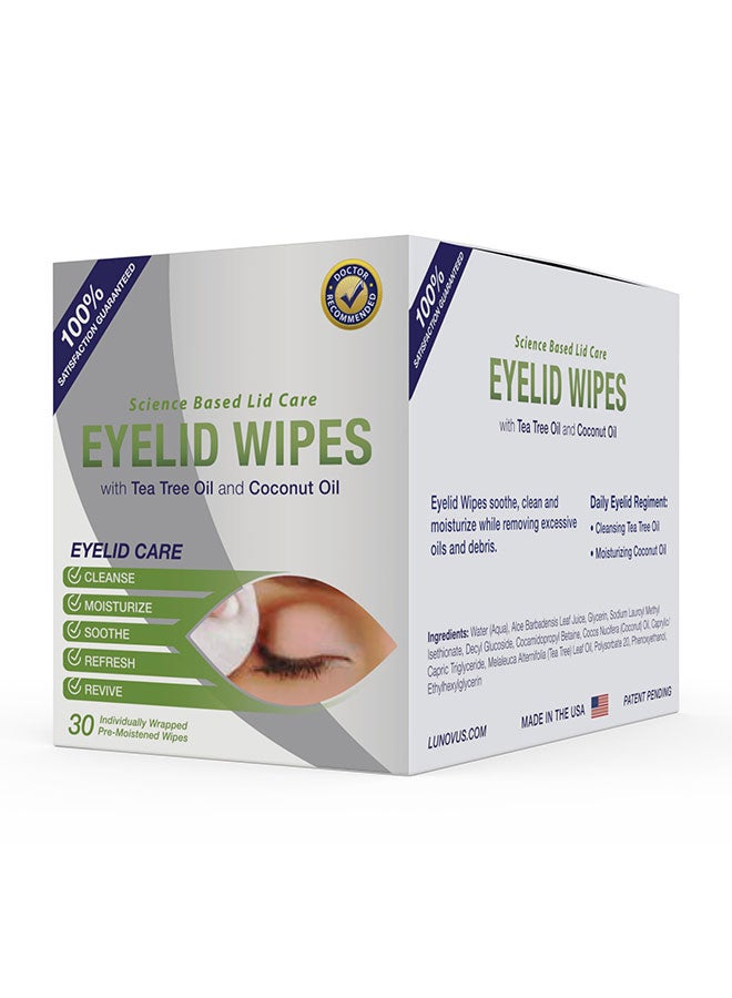 Visual Advantage Premium Eyelid Wipes With Tea Tree and Coconut Oil, 30 Count - Image 2
