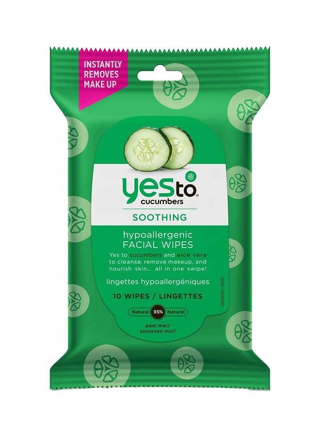 يس تو كيوكامبرز مجموعة مناديل مبللة مهدئة للوجه لا تسبب الحساسية مكونة من قطعتين
