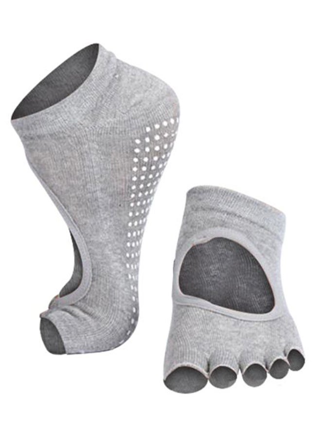 شاربدو زوج جوارب يوغا مانعة للانزلاق بنمط أصابع منفصلة One size - Image 1