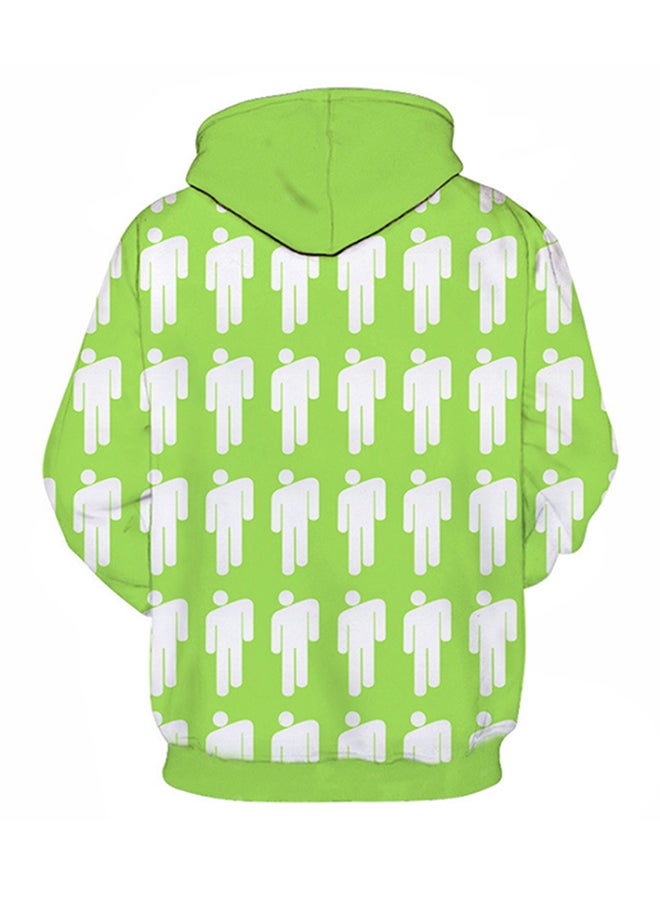 Billie Eilish 3D Digital Print Hoodie Green - Image 2