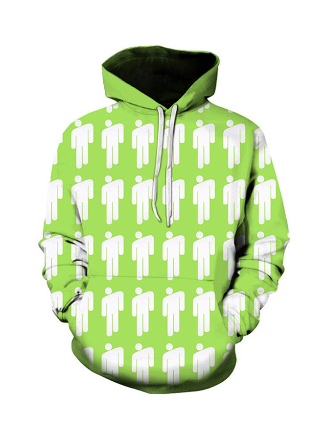 Billie Eilish 3D Digital Print Hoodie Green - Image 1