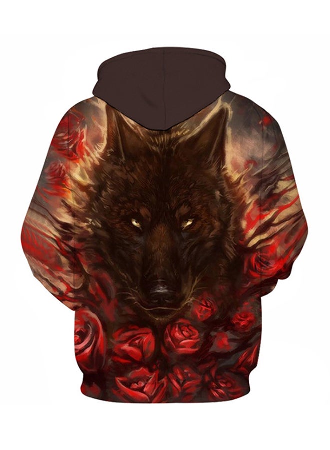 Wolf 3D Digital Printhood Hoodie Multicolour - Image 2