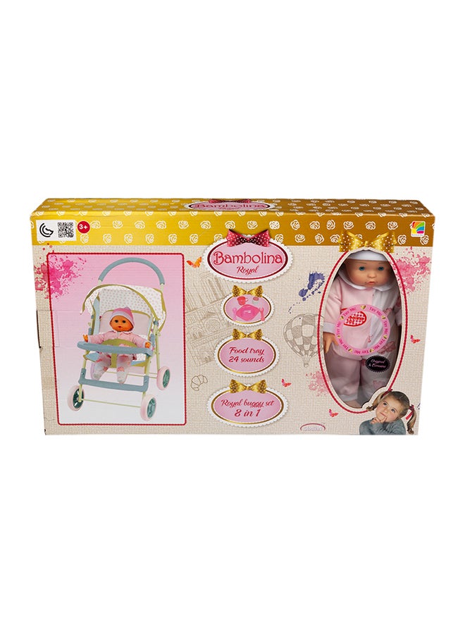 بامبولينا مجموعة لعبة عربة أطفال رويال 8 في 1