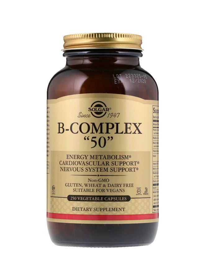 Solgar B-Complex 50 Dietary Supplement - 250 Vegetable Capsules