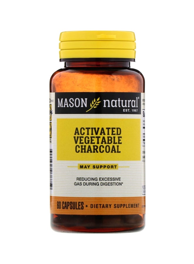 Mason Natural Activated Vegetable Charcoal Dietary Supplement - 60 Capsules